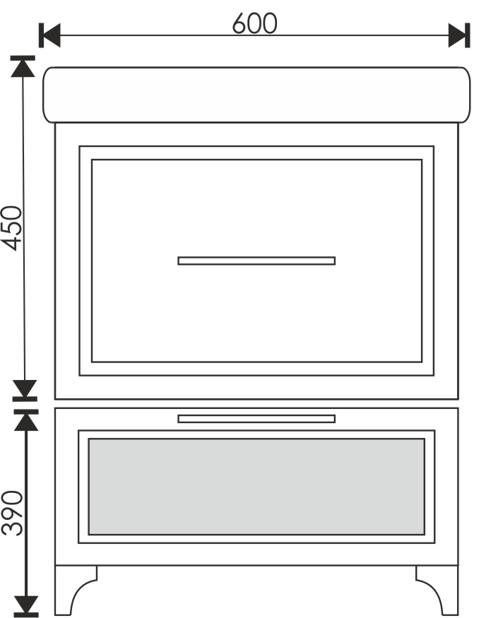 Тумба EvaGold 60 малая напольная "Marsello" структурный белый - миниатюра №2
