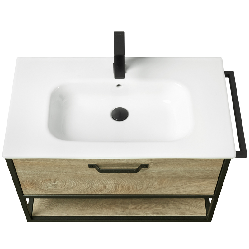 Тумба подвесная  80 Лофт Фабрик Дуб Эндгрейн (540 x 792 x 440) AQUATON (ум. Одри 62 Round) - миниатюра №8