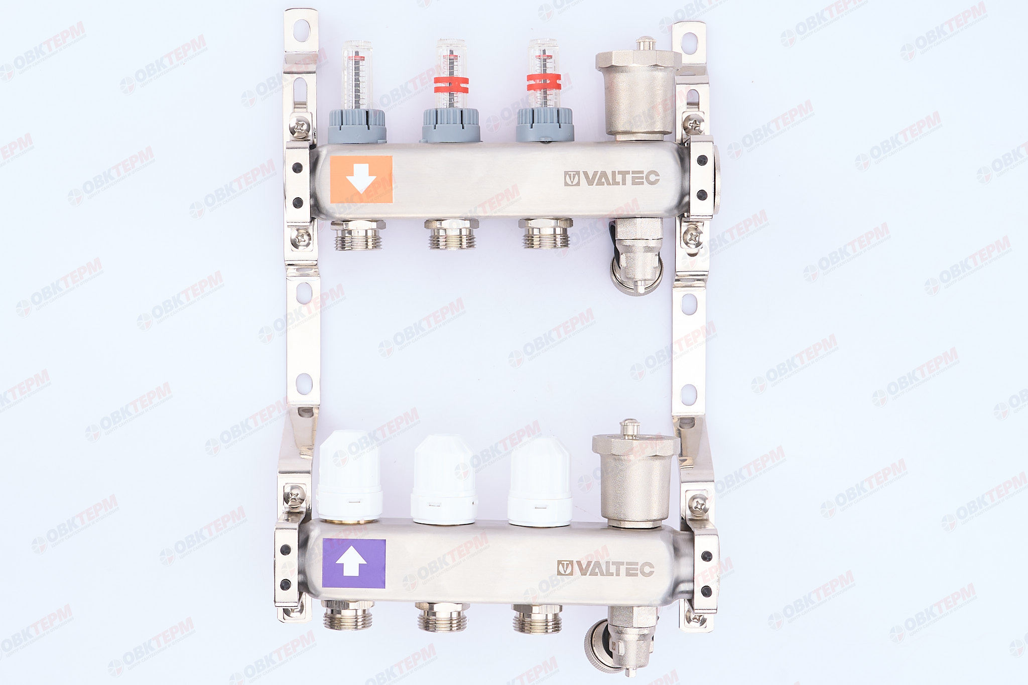 Коллект. ГРУППА   Valtec НЕРЖ со встр расх в сборе  1 * 2 вых. Еврок.3/4 - Изображение №1