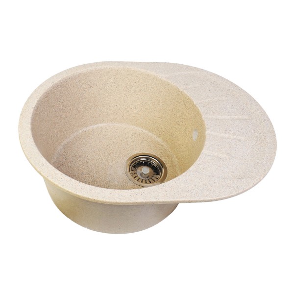 Мойка овальная   580*450мм GRANMILL 20 (бежевая + блестки) - изображение №1