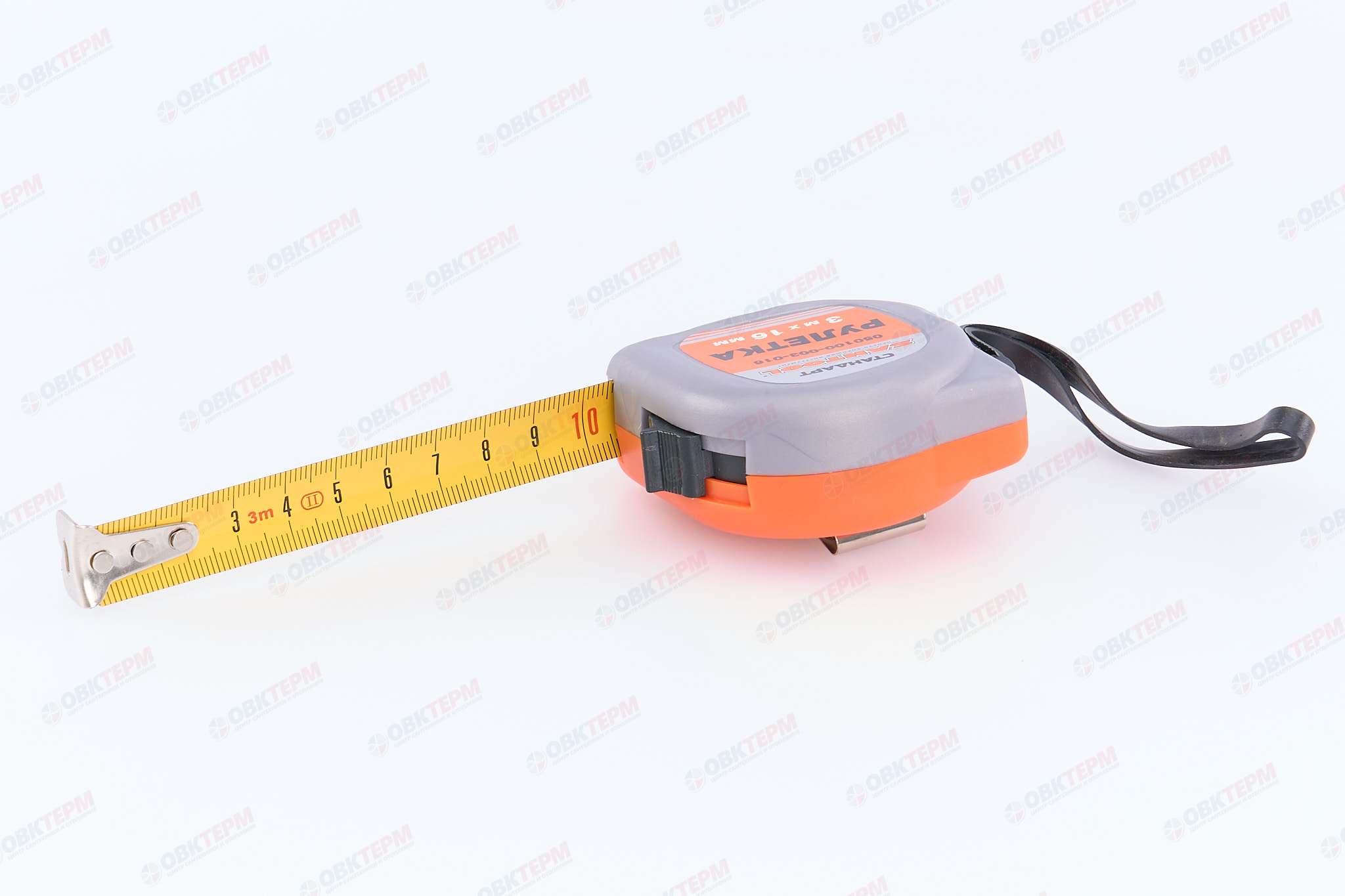 Рулетка СТАНДАРТ  3м*16мм с фиксатором SANTOOL - Изображение №1