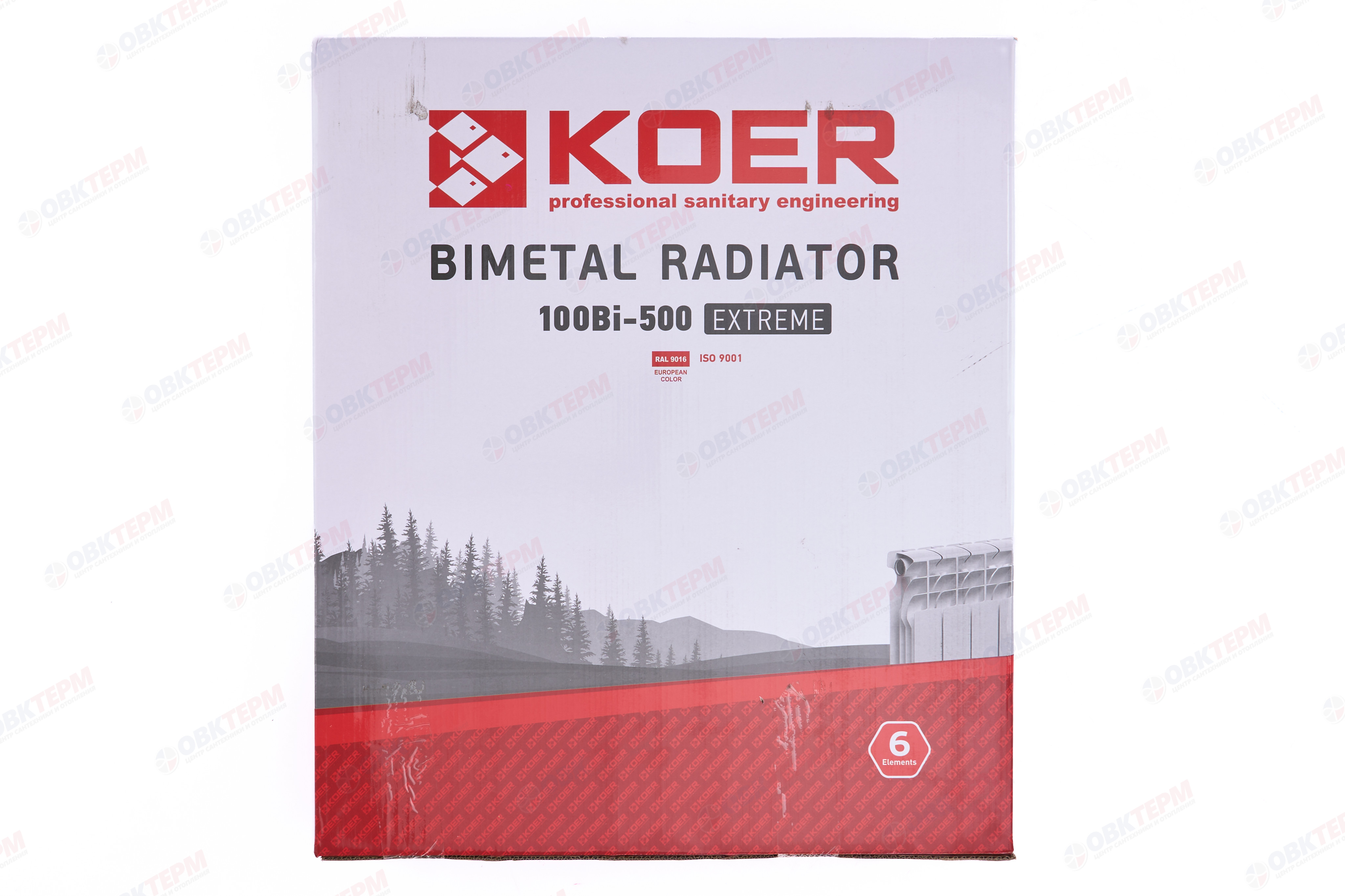 Биметалл радиатор      KOER  EXTREME 500/100 (сборка  6 секций,173 Вт,1,60кг, ГОСТ 31311-2005) - миниатюра №6