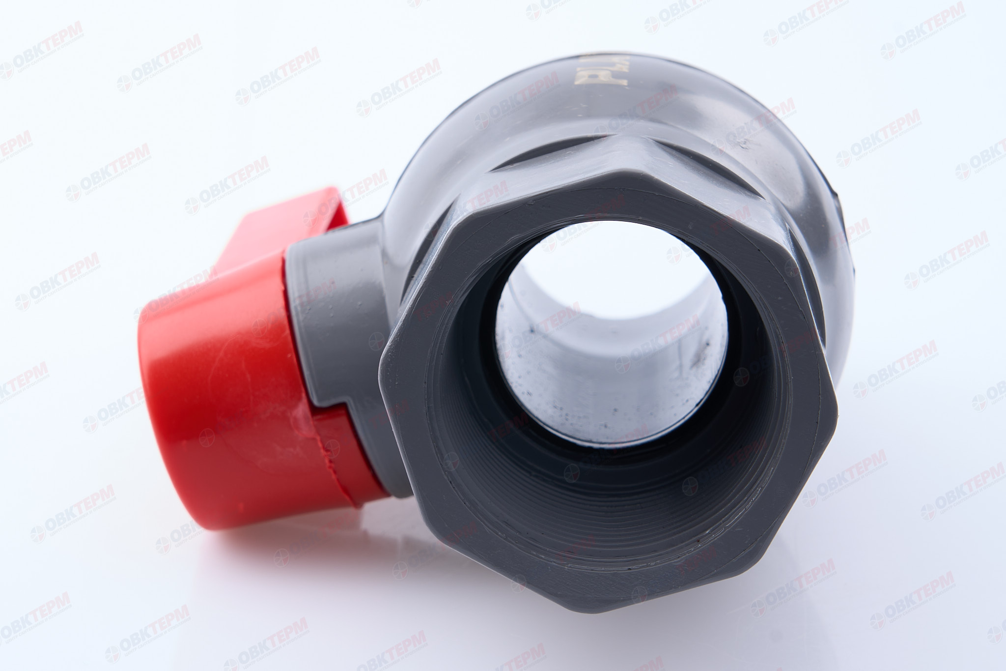 Кран  шаровый пластиковый  1 1/2"  ВН (серый)  PLAMIX  (40шт) - Изображение №4