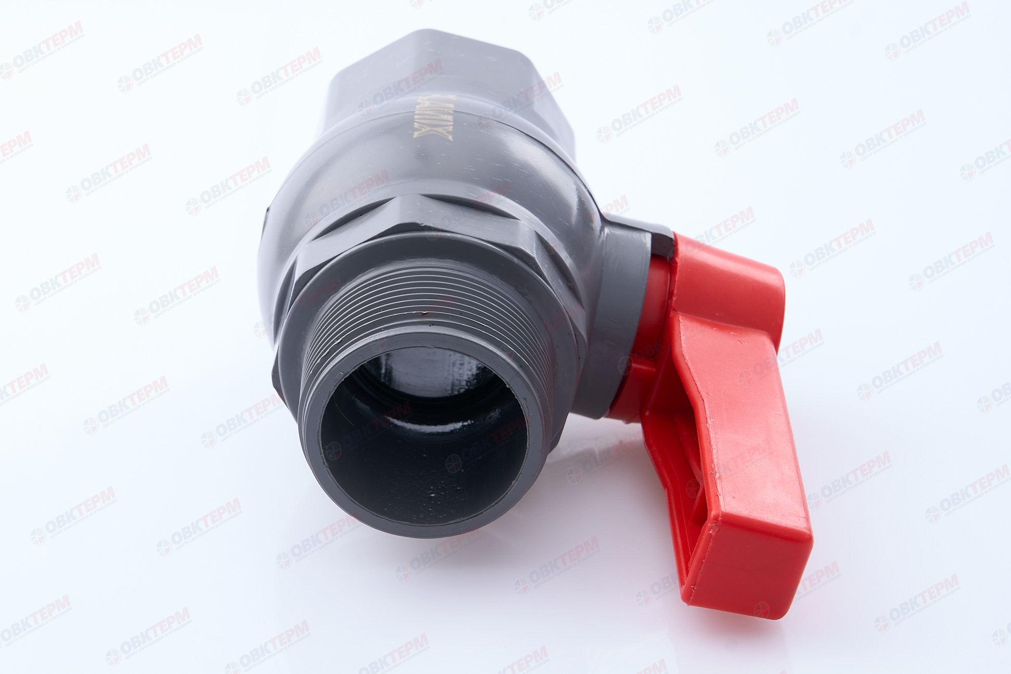 Кран  шаровый пластиковый  1 1/2"  ВН (серый)  PLAMIX  (40шт) - Изображение №5