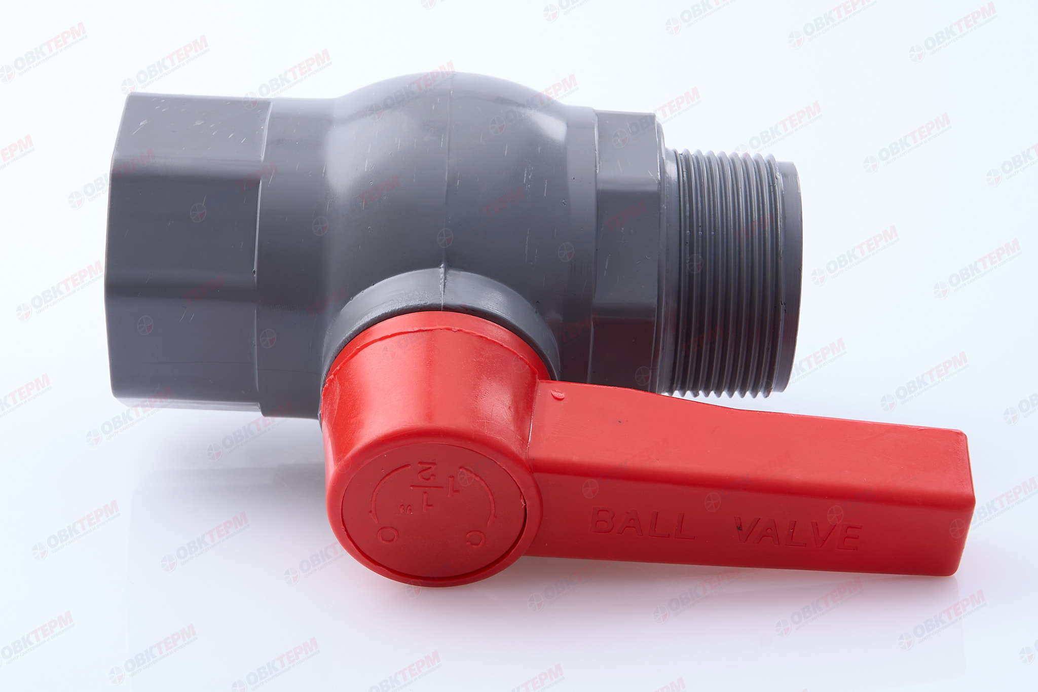 Кран  шаровый пластиковый  1 1/2"  ВН (серый)  PLAMIX  (40шт) - миниатюра №6