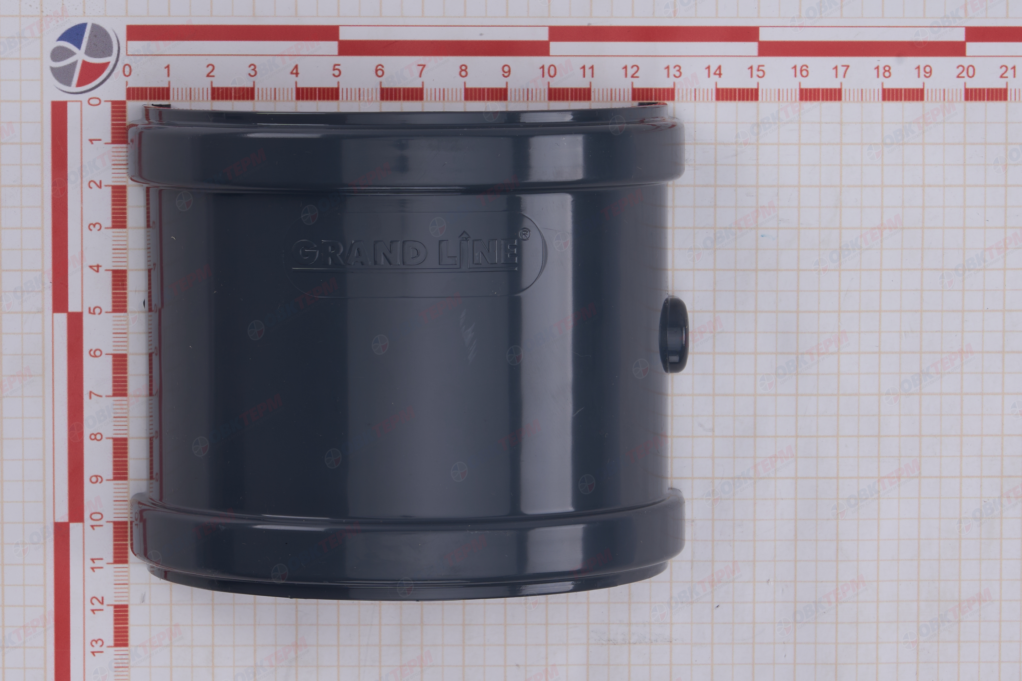 Соединитель желобов Классика 120 ПВХ Grand Line графит (RAL 7024) (уп. 48шт) - Изображение №5