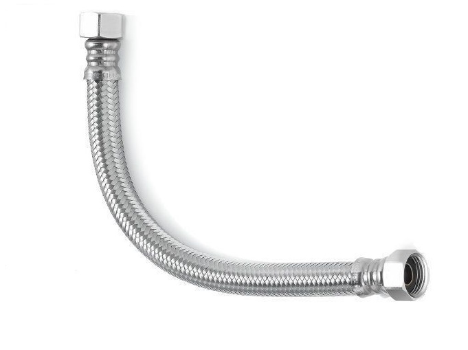 Шланг Газовый TUCAI 1/2*1/2 ВВ 300мм-510мм нерж, растяж, белая оплетка - Изображение №3