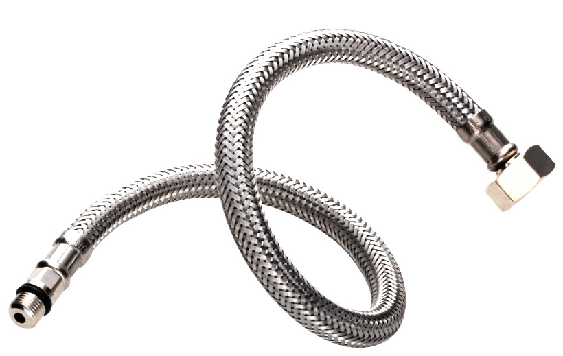 Шланг д/смес   TUCAI  H1/2-M10-L17   0,4 м корот  (нержавейка) - изображение №1