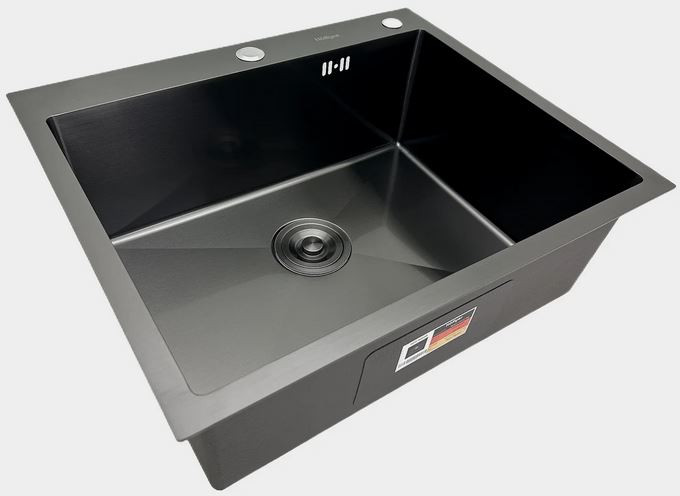 Мойка HOFFGER 6050 BLACK /сифон /1+3мм /600*500*210мм (5шт/ящ) - Изображение №3