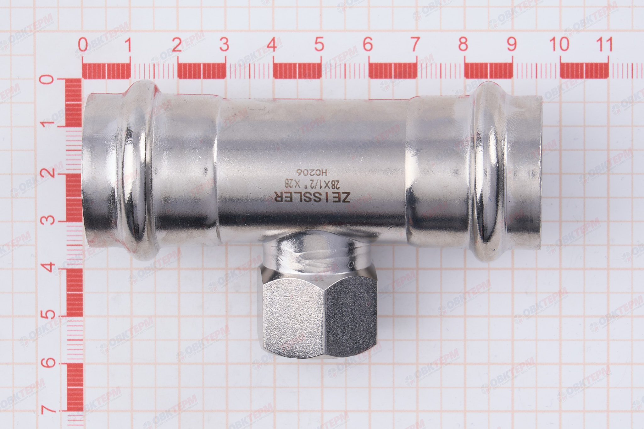 Тройник пресс из нерж.ст. 28  х 1/2"В  х 28  TIM  (30/5) - Изображение №5