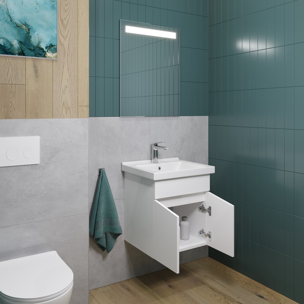 Тумба подвесная EvaGold  50 "Bricks" (ум Фостер 50/Como 50) белый - Изображение №4