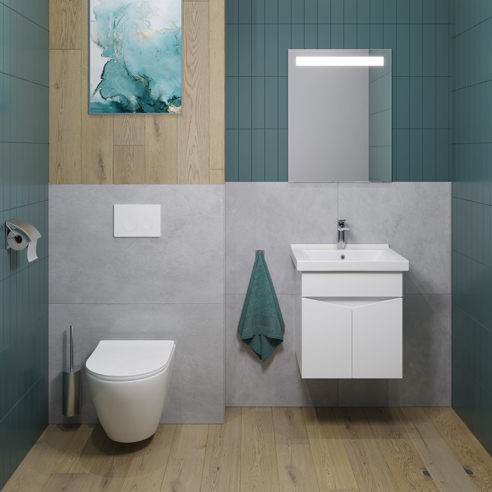 Тумба подвесная EvaGold  50 "Bricks" (ум Фостер 50/Como 50) белый - Изображение №5