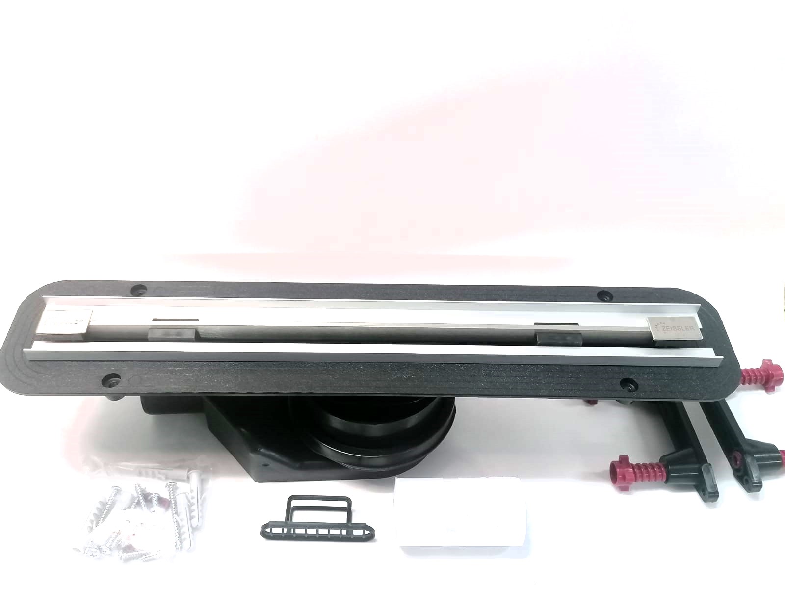 Водоотводящий желоб с двухст. решеткой горизонт. сток Evolux Glass 800*70 (бел. глянцевое стекло) - изображение №1