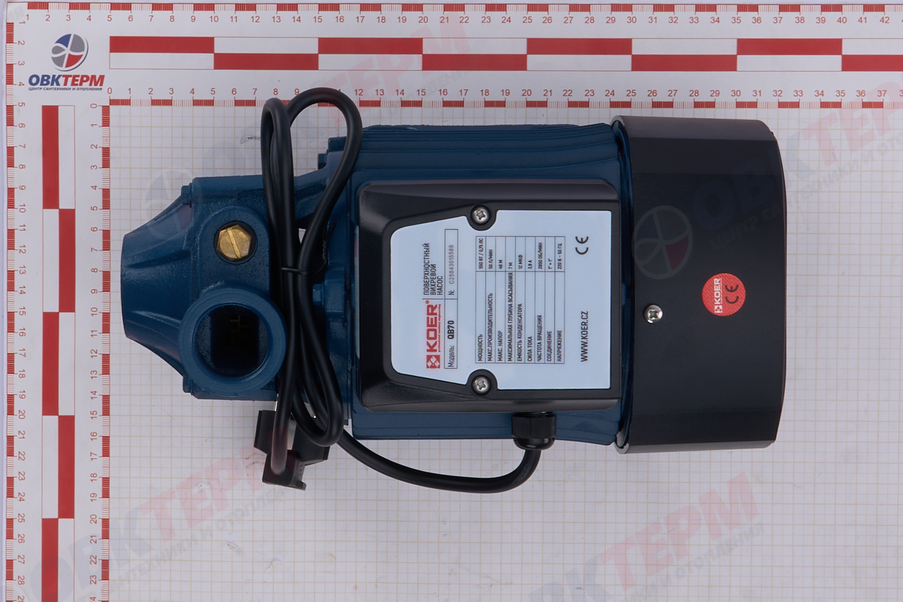 Насос вихревой  QB 70     KOER  (0,55кВт/50л.м./48м.) - миниатюра №8