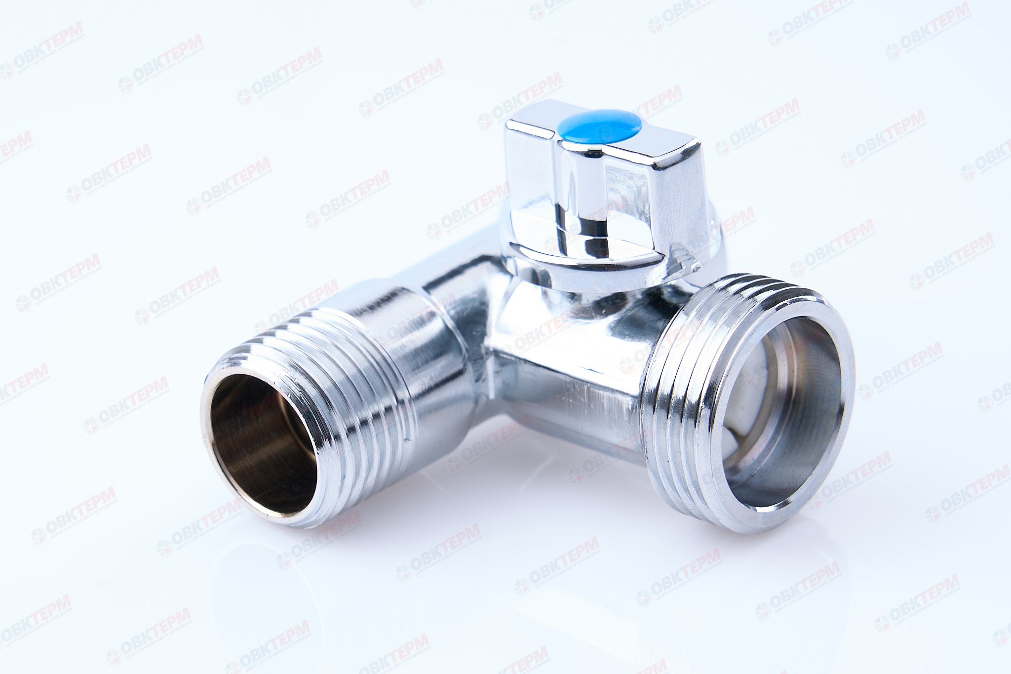 Кран  проходной для стир.машины   TIM   1/2" - 3/4" - 1/2", хром  BL5837 (50/1) - Изображение №1