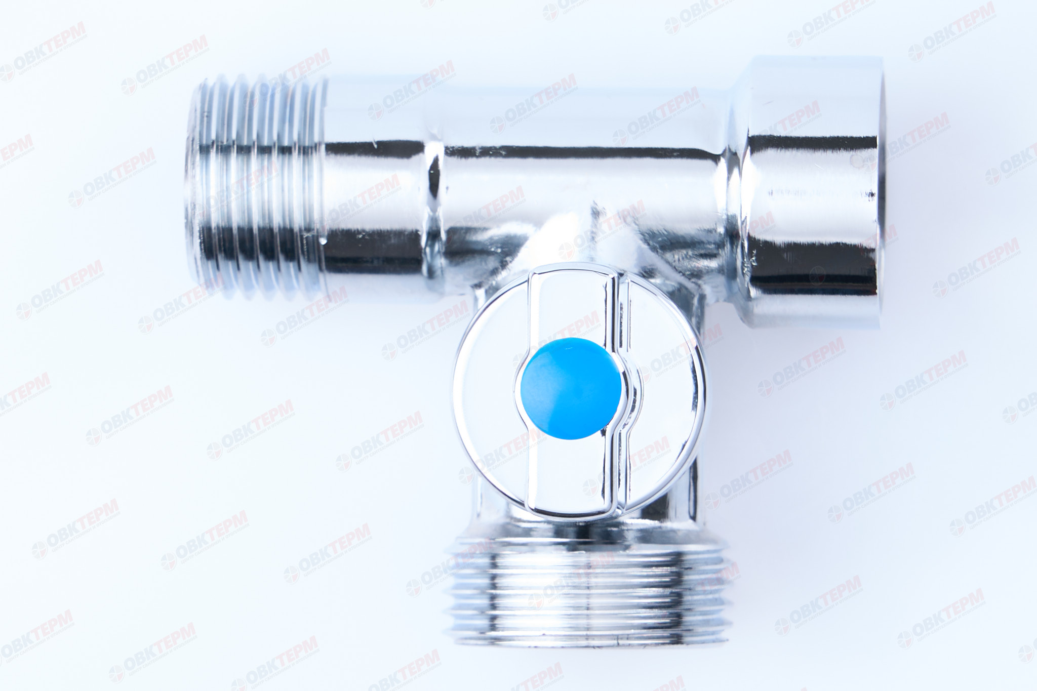 Кран  проходной для стир.машины   TIM   1/2" - 3/4" - 1/2", хром  BL5837 (50/1) - миниатюра №7
