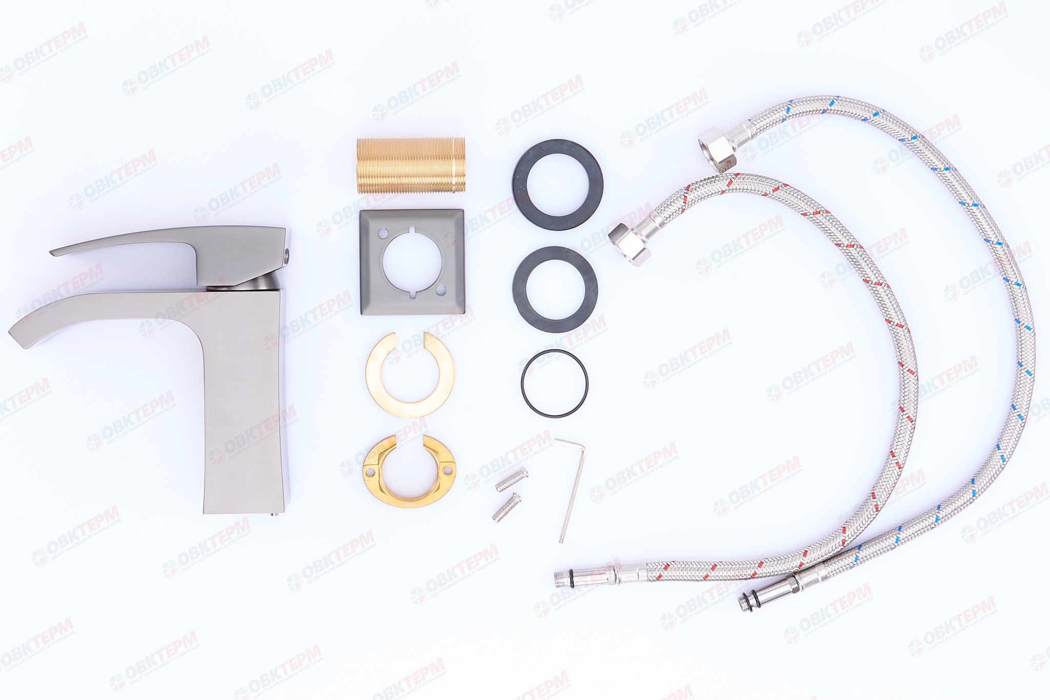 Смеситель д/раковины GAPPO G1007-9 латунь /оружейная сталь  (Ø35, на гайке) - Изображение №4