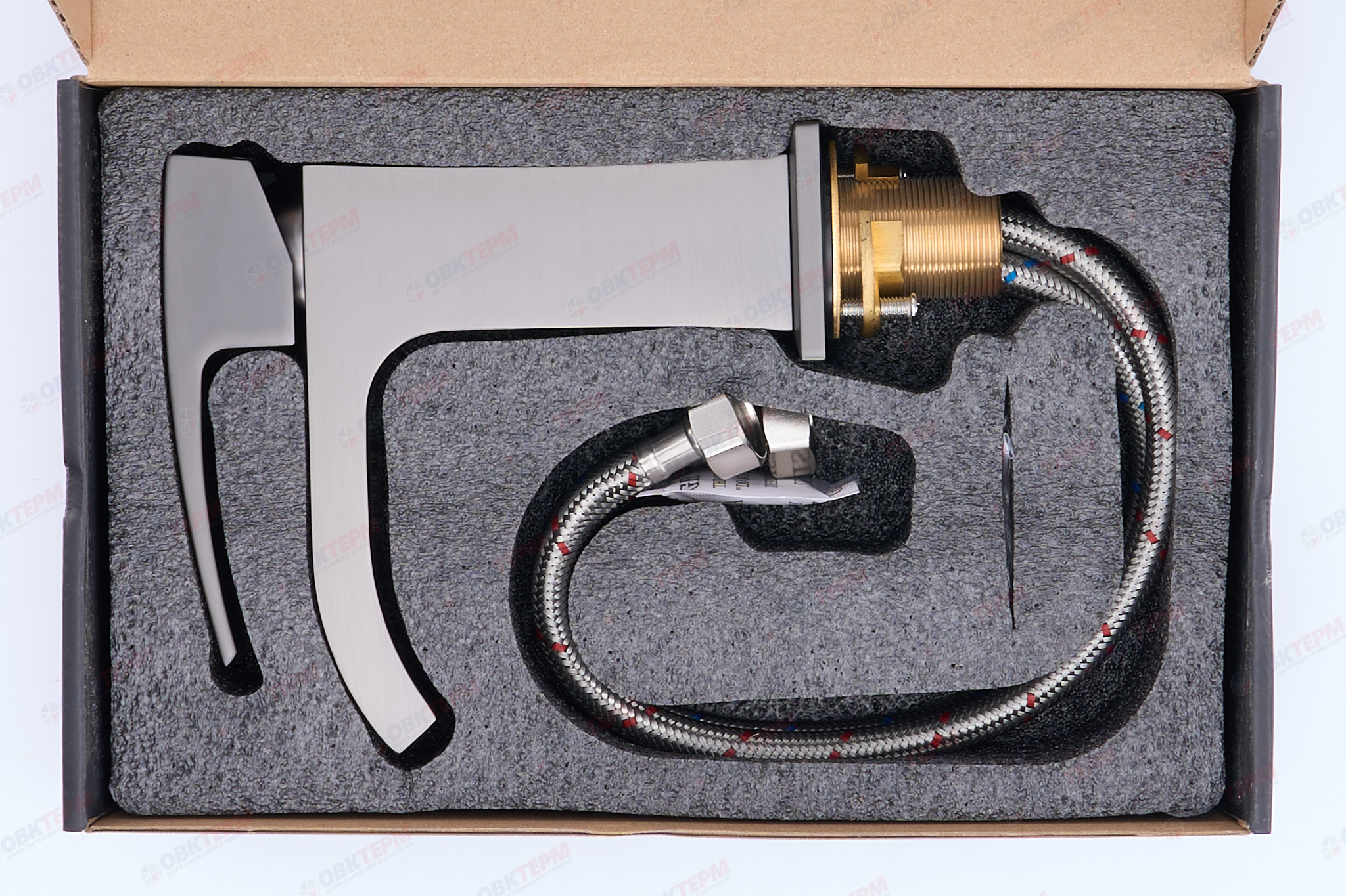 Смеситель д/раковины GAPPO G1007-9 латунь /оружейная сталь  (Ø35, на гайке) - миниатюра №6