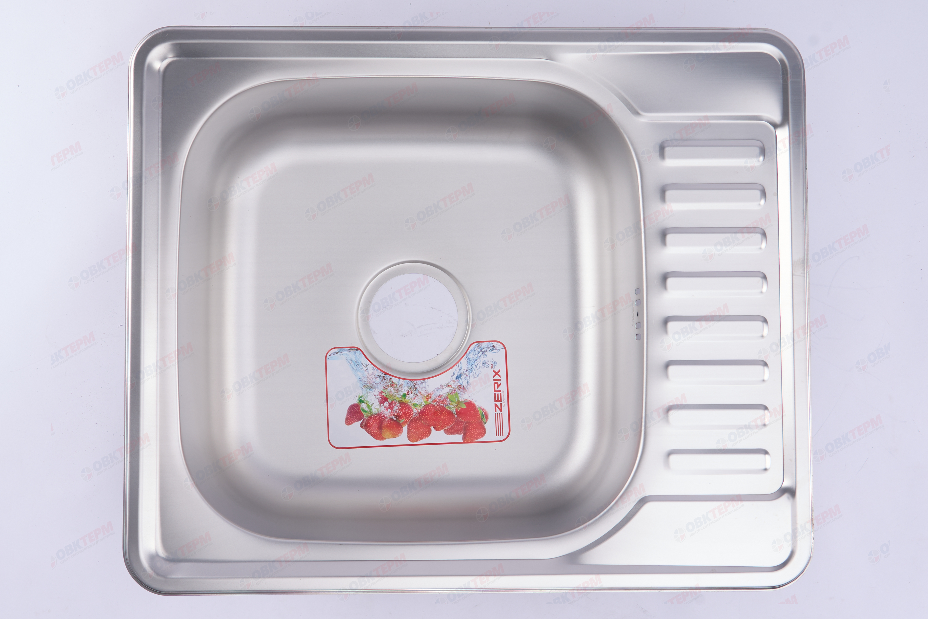 ZERIX мойка Z5848-08-180E (SATIN) ВРЕЗНАЯ /сифон (10шт/ящ) - миниатюра №4