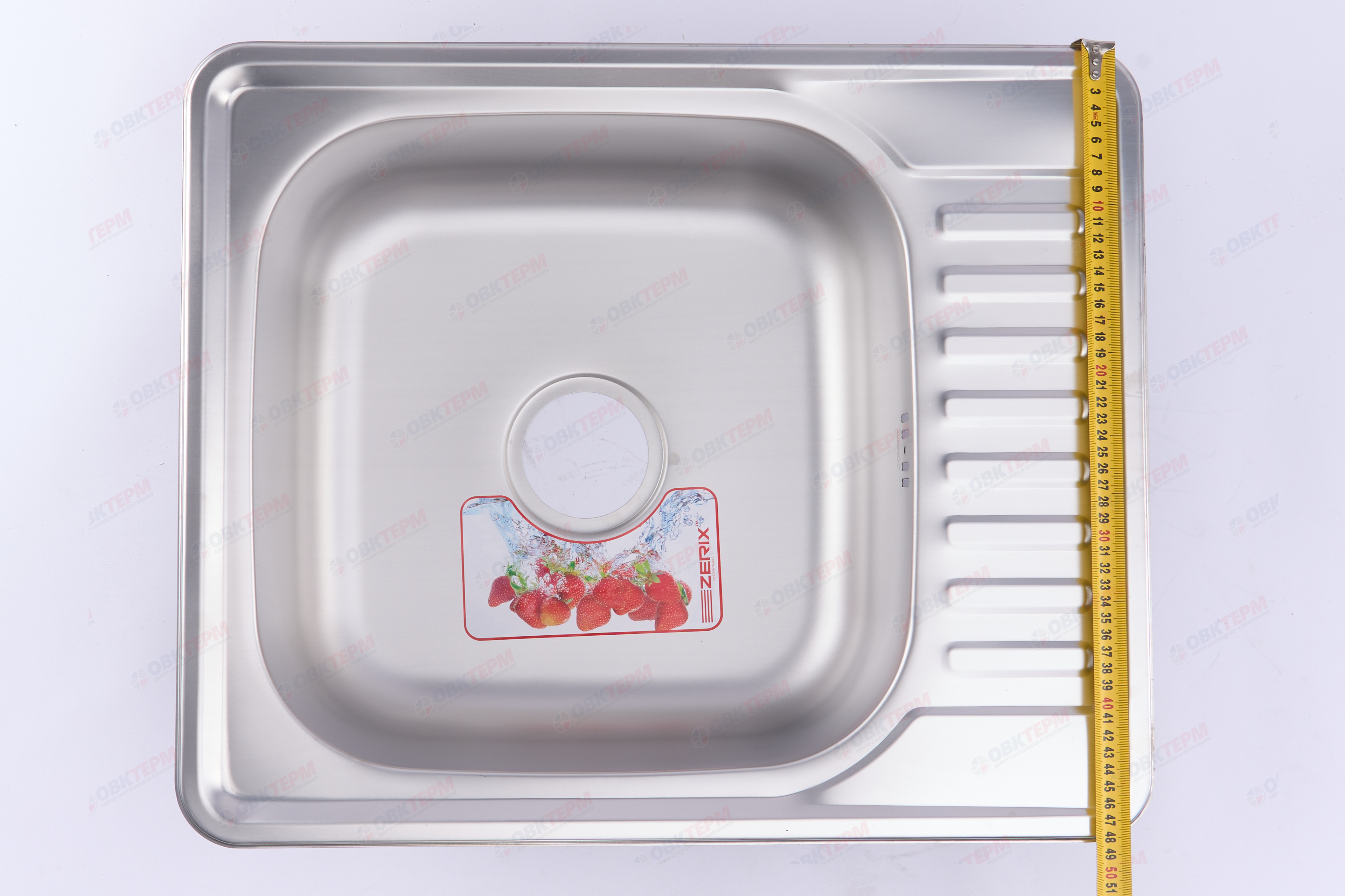 ZERIX мойка Z5848-08-180E (SATIN) ВРЕЗНАЯ /сифон (10шт/ящ) - миниатюра №7