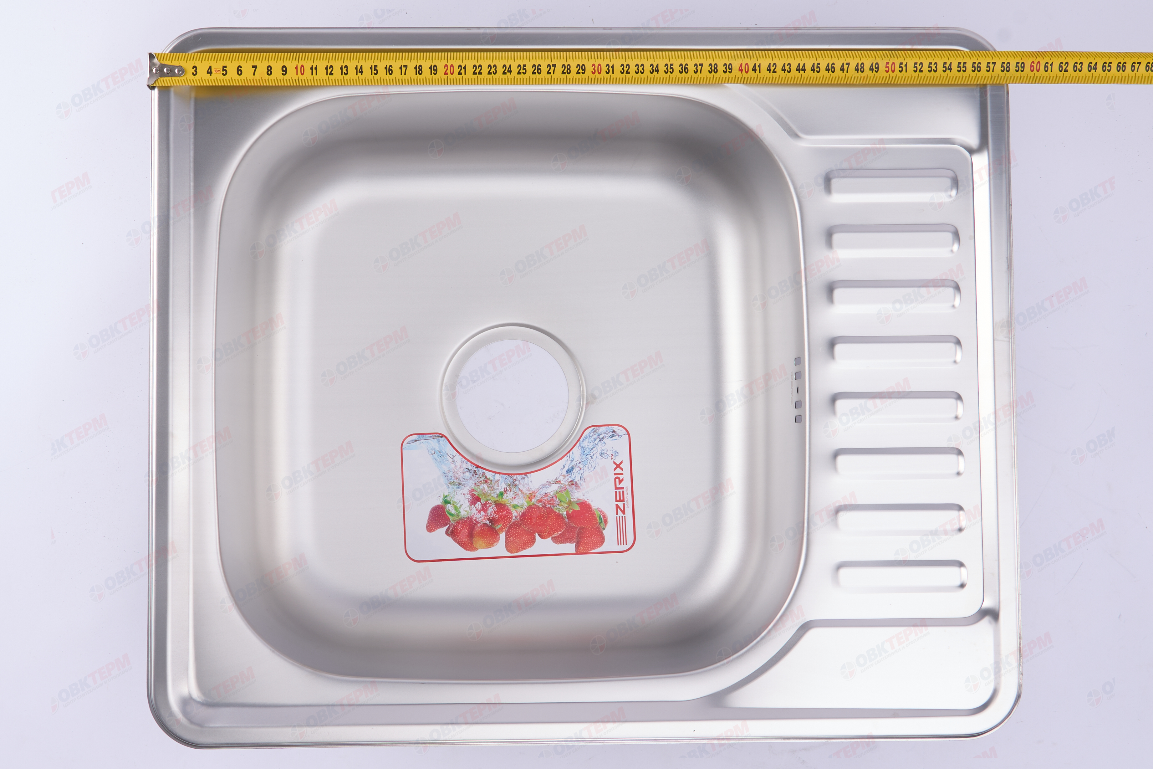 ZERIX мойка Z5848-08-180E (SATIN) ВРЕЗНАЯ /сифон (10шт/ящ) - миниатюра №8