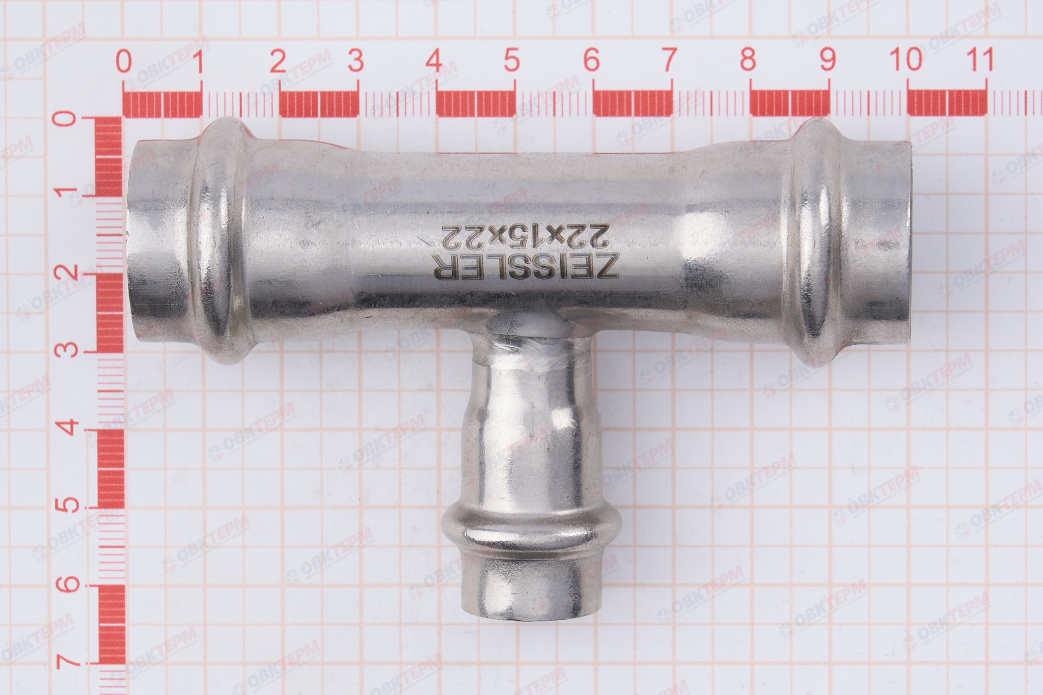 Тройник пресс из нерж.ст.  22  х 15  х 22  TIM  (40/5) - Изображение №4
