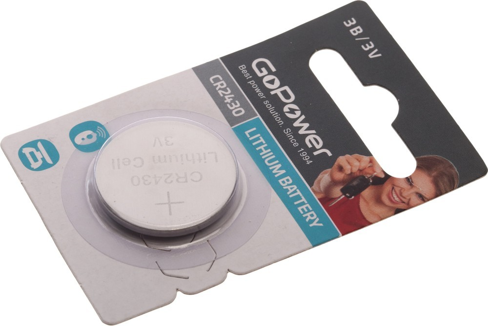 Батарейка GoPower CR2430 BL1 Lithium 3V 1шт/уп - Изображение №2