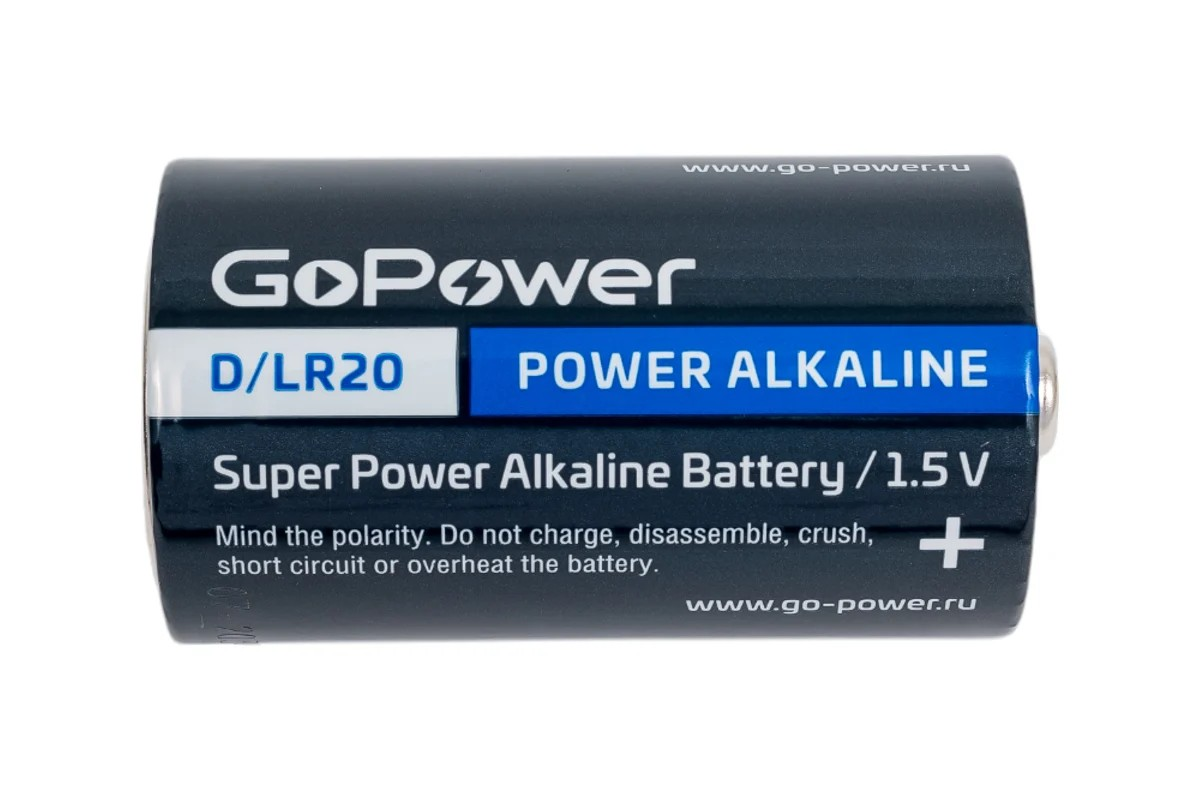 Батарейка GoPower LR20 D BL2 Alkaline 1.5V 2шт/уп - Изображение №3