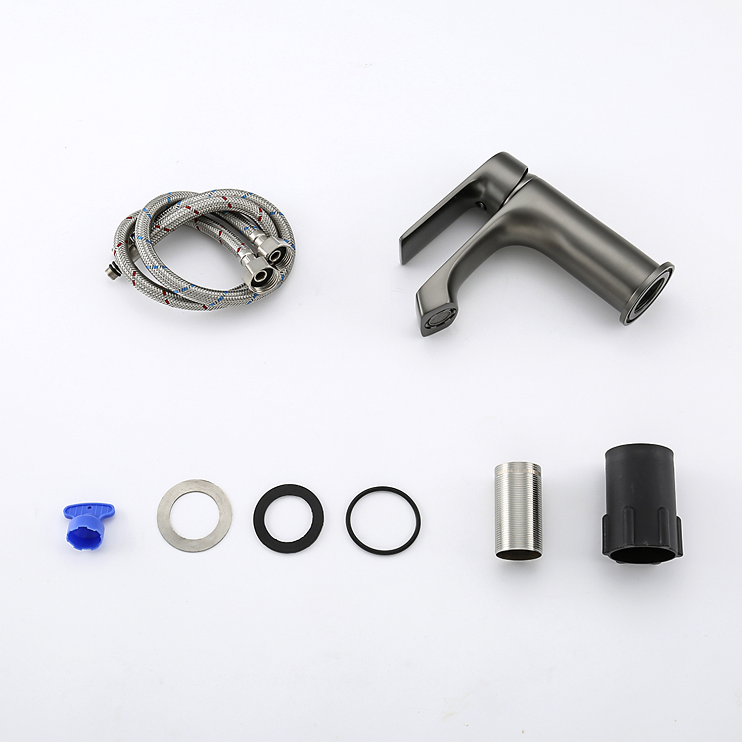 Смеситель д/умывальника FRAР F1071-9 оружейная сталь /латунь /Ø35 /гайка - миниатюра №3