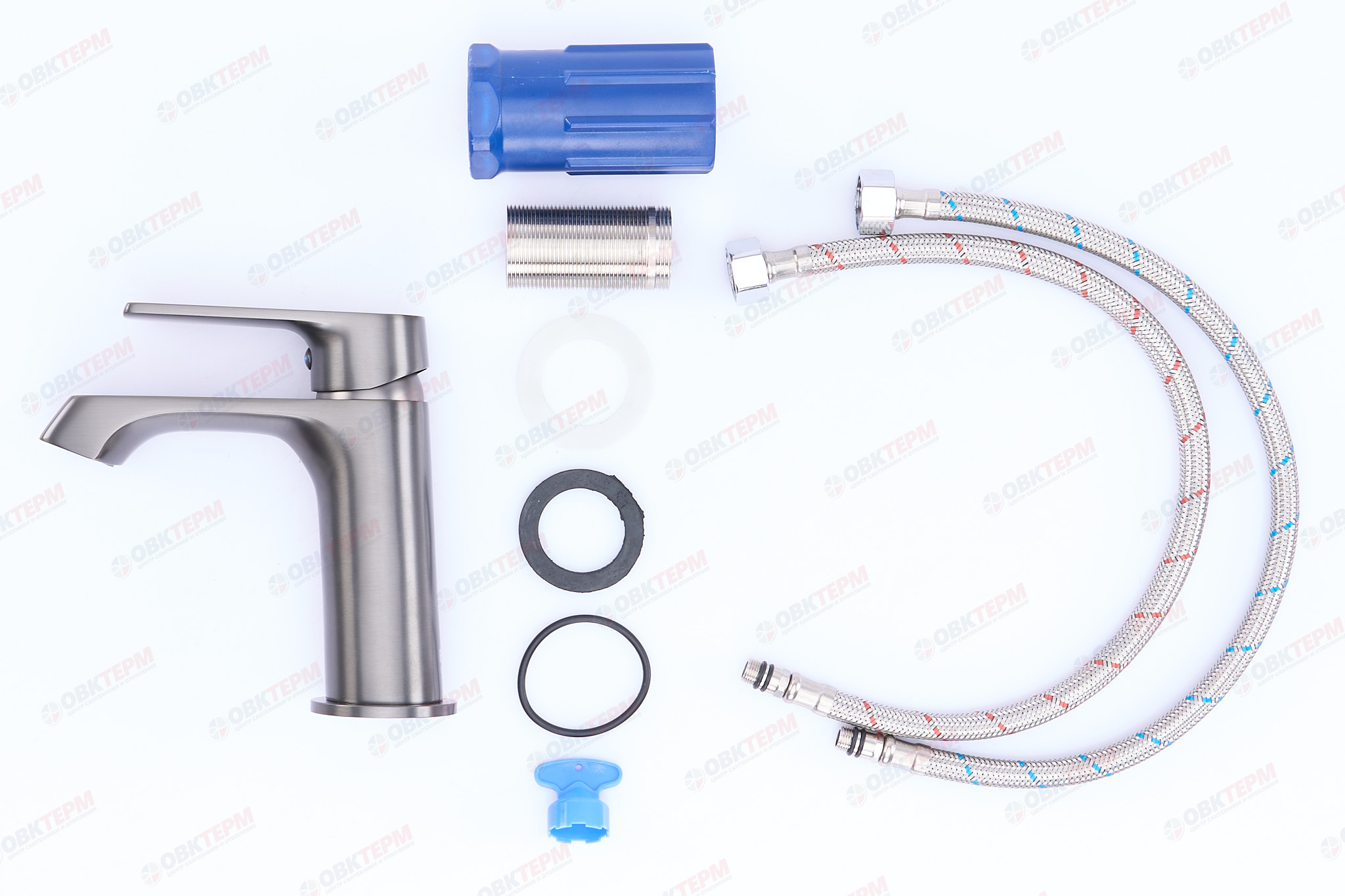 Смеситель д/умывальника FRAР F1071-9 оружейная сталь /латунь /Ø35 /гайка - миниатюра №5