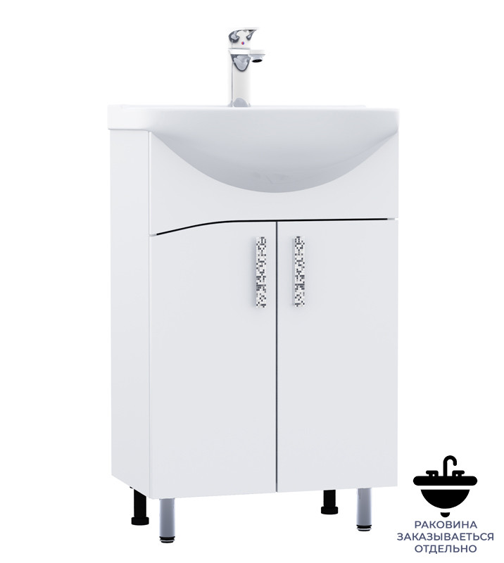 Тумба напольная  55 "Лима" Francesca белый глянец (ум. Антик 55) - изображение №1