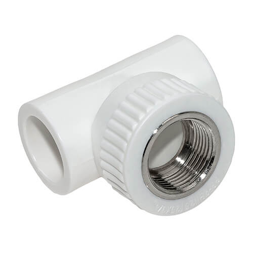 Тройник с МРВ 20 * 1/2" * 20    БЕЛЫЙ PP-R   (KALDE)     (150) - Изображение №1