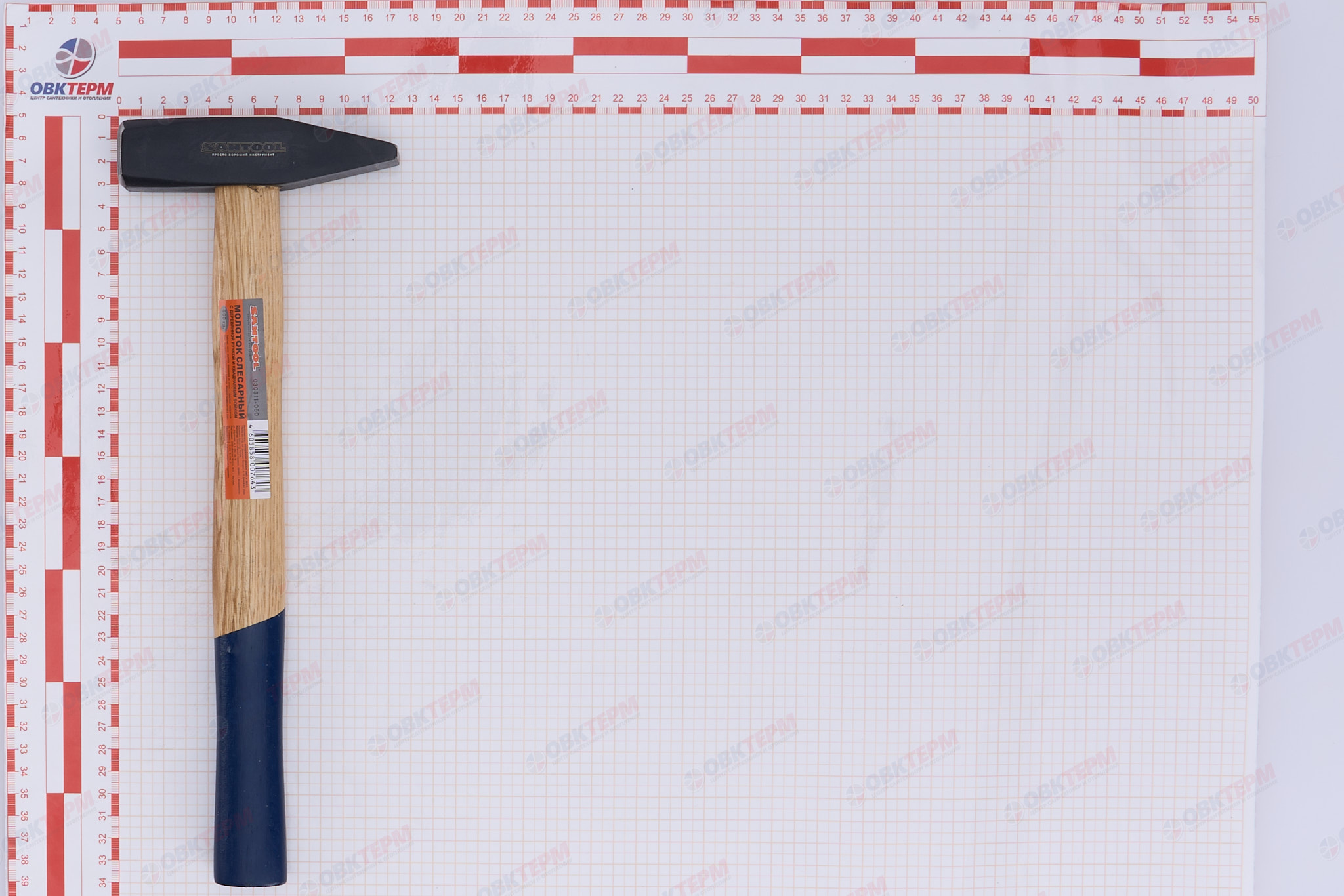 Молоток немецкого типа, деревянная ручка, кованый боек 600 гр SANTOOL - Изображение №5