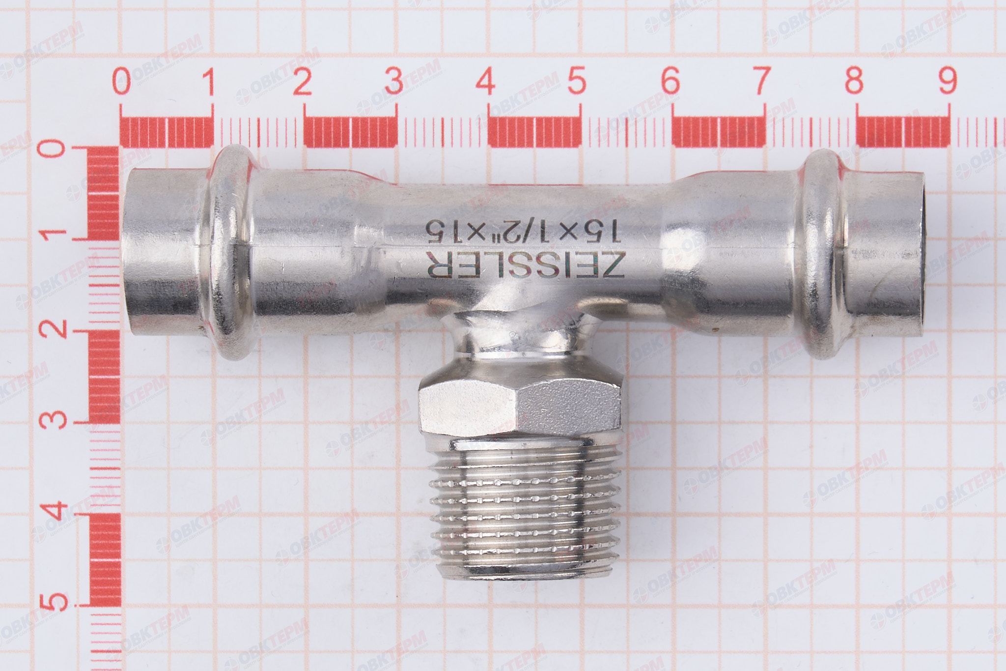 Тройник пресс из нерж.ст. 15  х 1/2"Н  х 15  TIM  (80/5) - Изображение №5