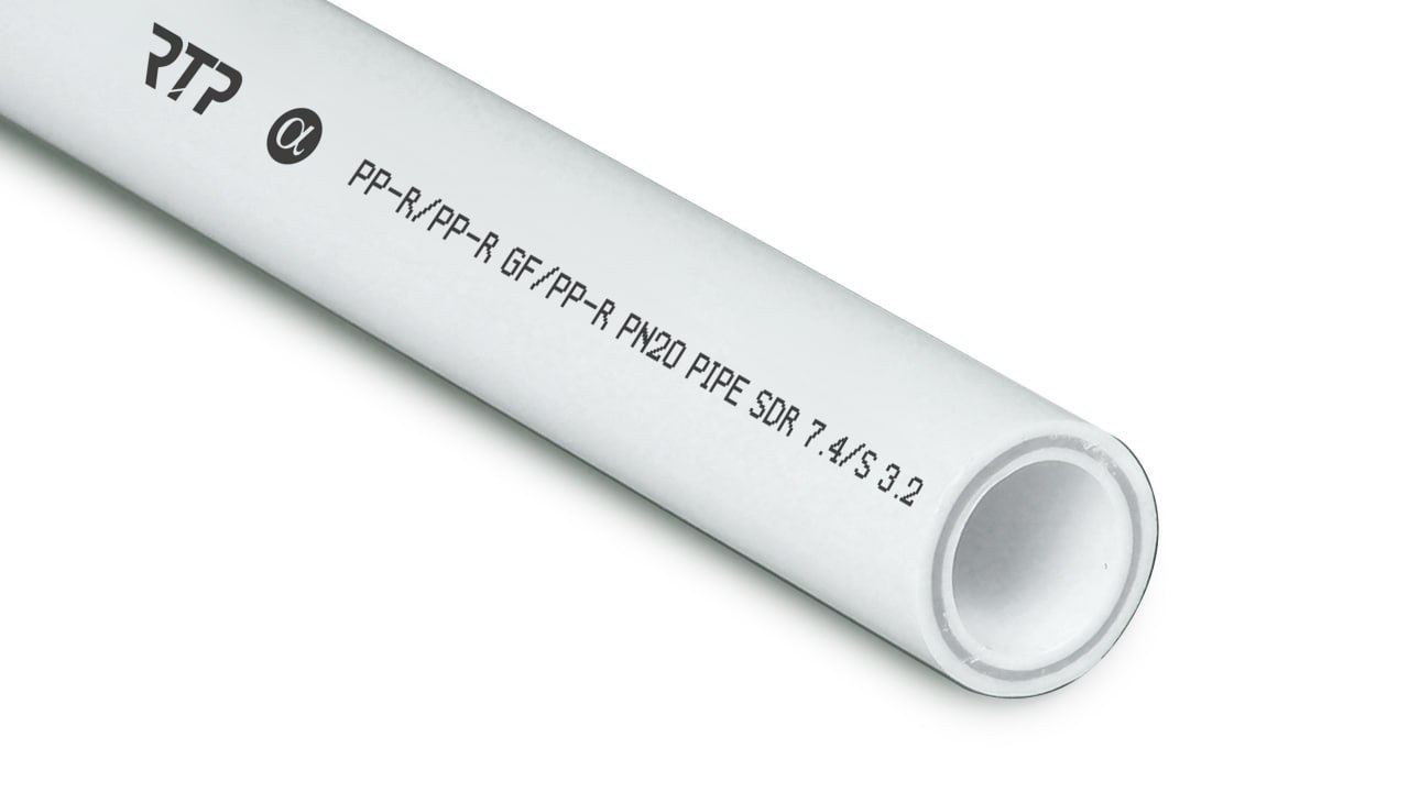 Труба армир стекловолокном   25х3,5 PN20 SDR 7,4   БЕЛАЯ PP-R   (RTP)       (100м) - Изображение №1