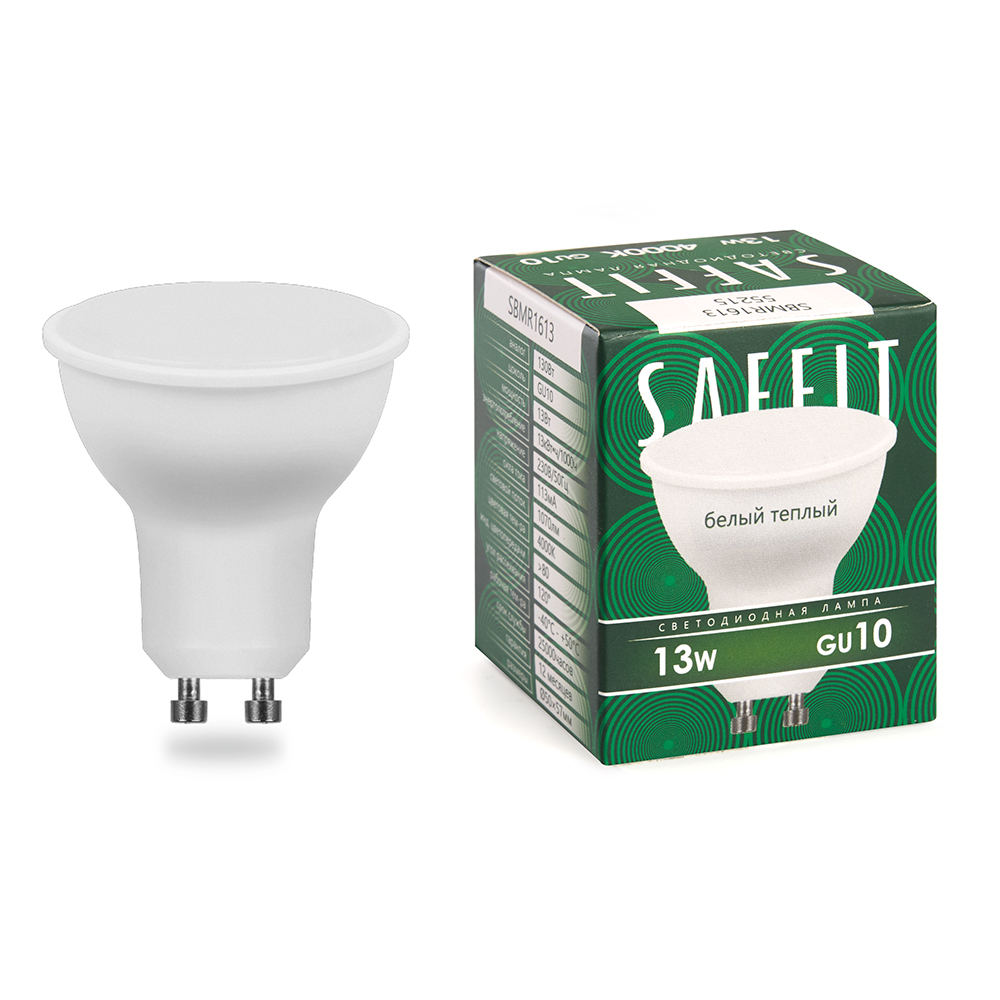 Лампа светодиодная SAFFIT, 13W 230V GU10 2700K MR16, SBMR1613 - Изображение №1