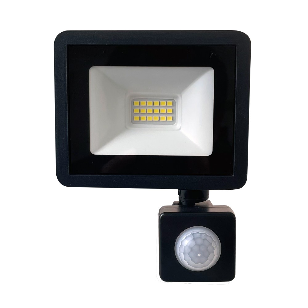 Светодиодный прожектор SAFFIT SFL80-20 с вын. датчиком 2835SMD 20W 6400K, черный в корпусе - Изображение №1