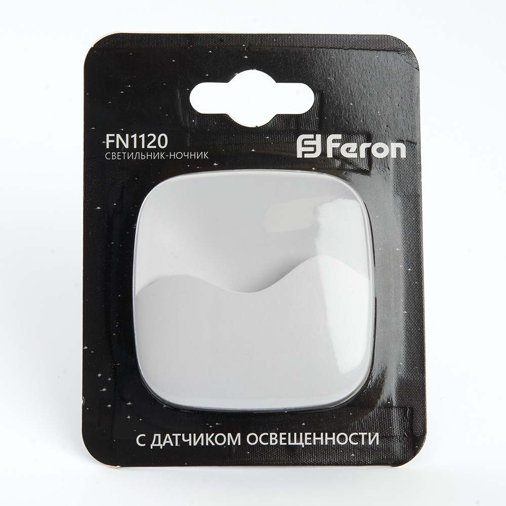 Светильник-ночник 0,45W 230V квадрат, белый FERON FN1120 - Изображение №4
