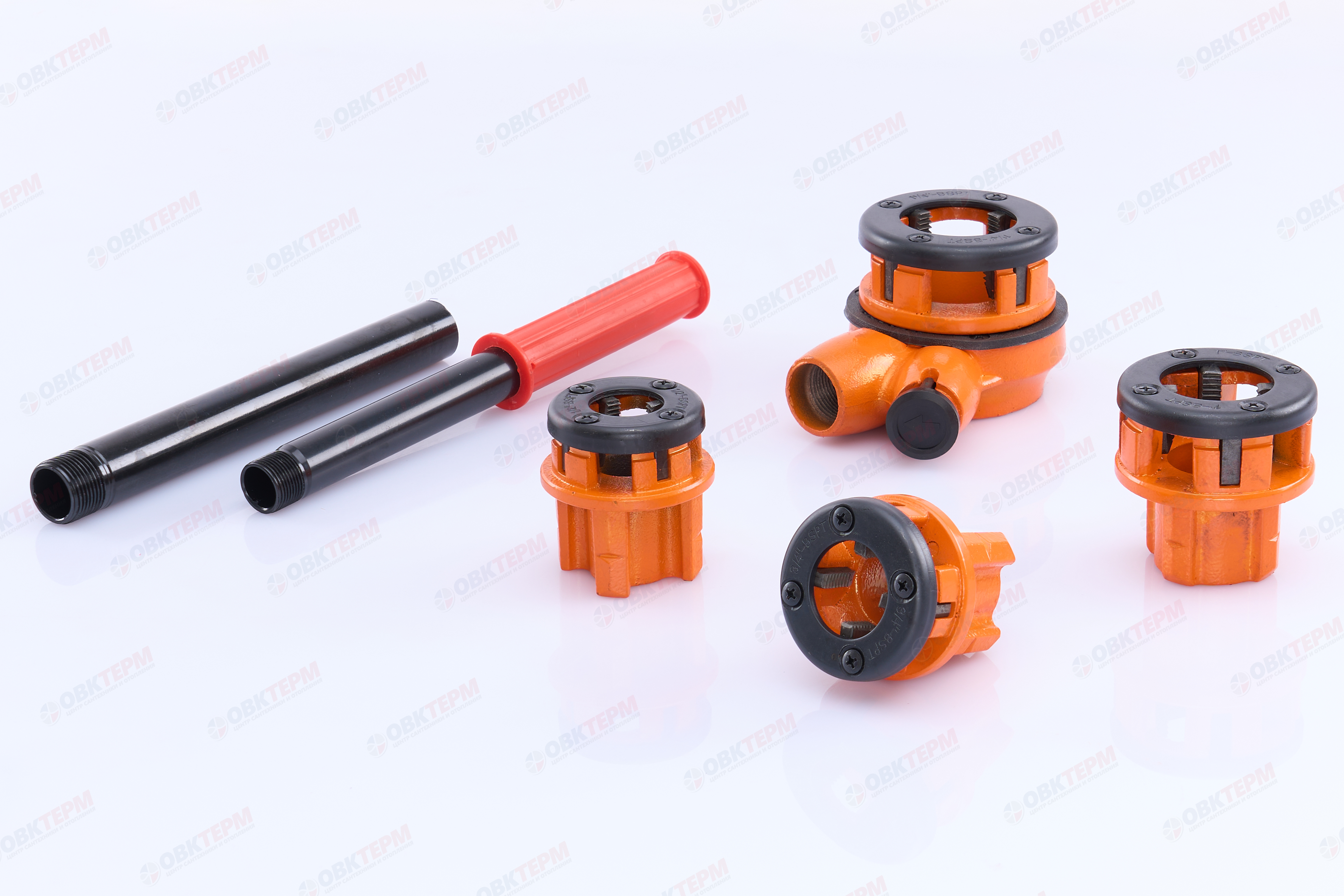 Набор резьбонарезной, 4 клуппа (1/2, 3/4, 1, 1-1/4 + трещотка) STURM - Изображение №1