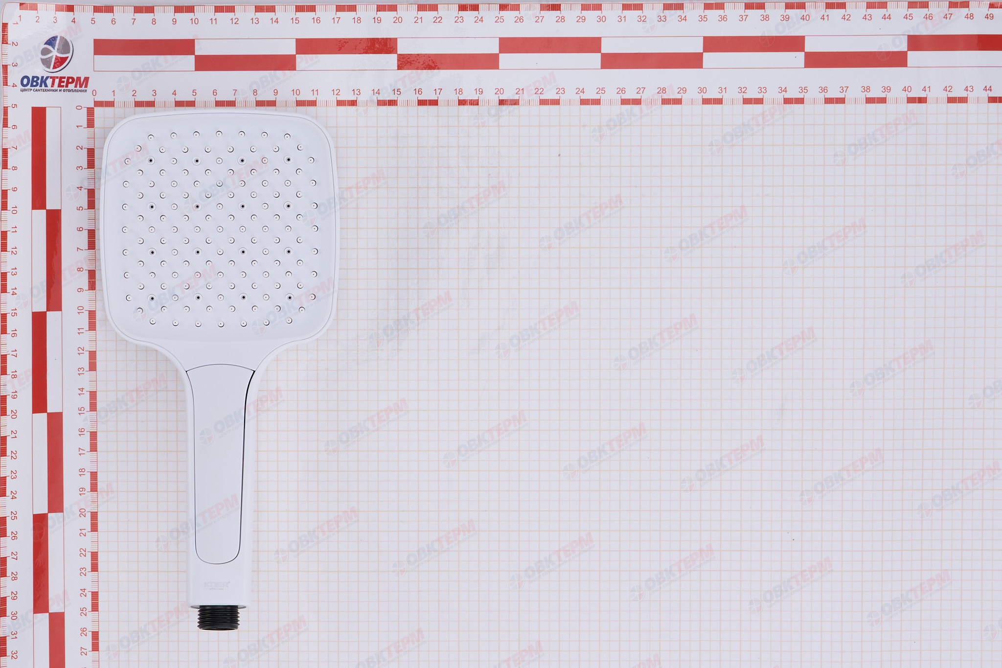 Лейка д/душа ручная KOER KP-0402-03 (3 режима, цвет БЕЛЫЙ) 115*115мм (30 шт/ящ) - Изображение №5