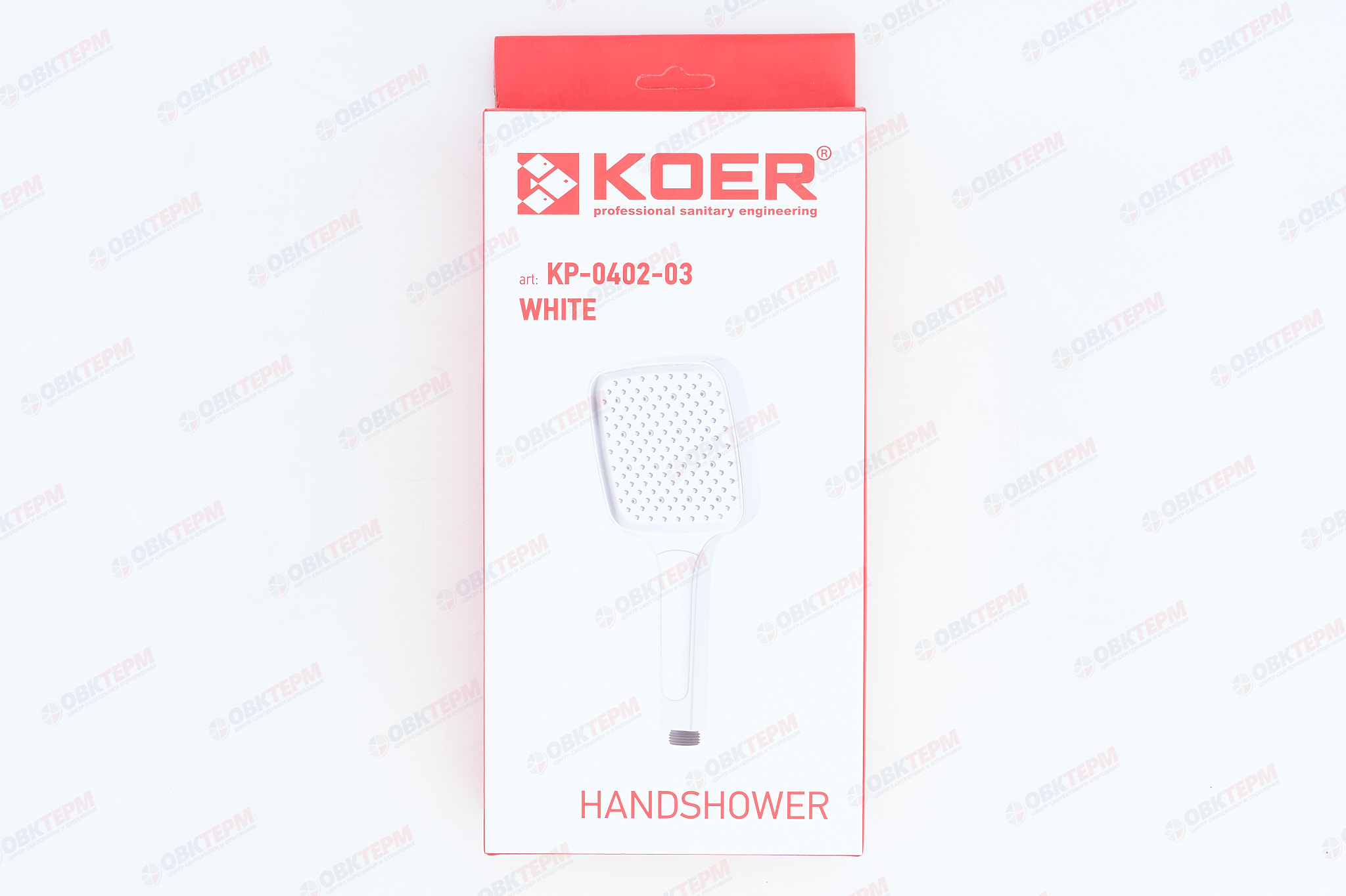 Лейка д/душа ручная KOER KP-0402-03 (3 режима, цвет БЕЛЫЙ) 115*115мм (30 шт/ящ) - миниатюра №6
