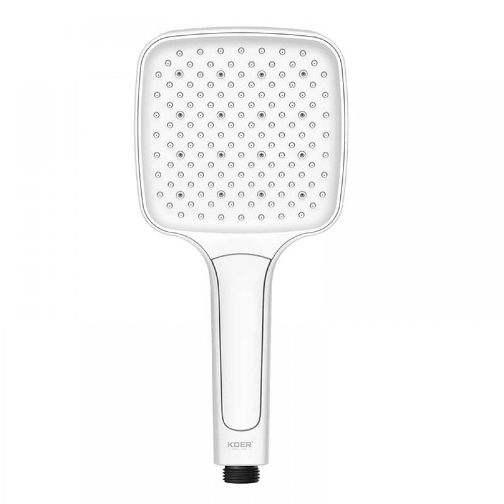 Лейка д/душа ручная KOER KP-0402-03 (3 режима, цвет БЕЛЫЙ) 115*115мм (30 шт/ящ) - Изображение №2