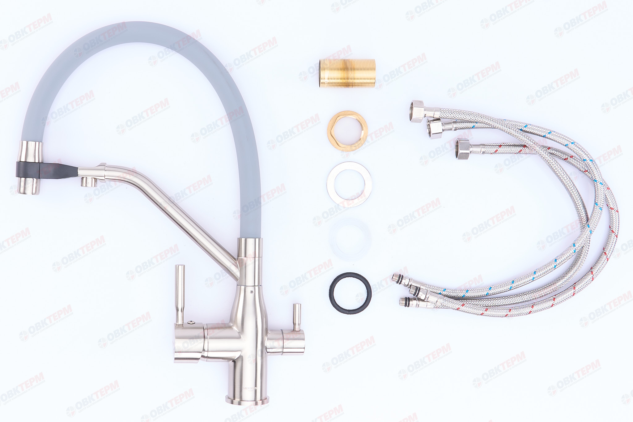 Смеситель д/кухни под ФИЛЬТР MIXXUS PREMIUM GRAVITY 021 SS COLOR REFL.GREY Ø35 (8 шт/ящ) - Изображение №3