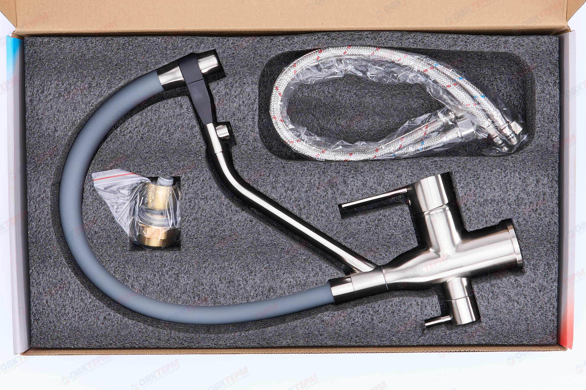 Смеситель д/кухни под ФИЛЬТР MIXXUS PREMIUM GRAVITY 021 SS COLOR REFL.GREY Ø35 (8 шт/ящ) - Изображение №5