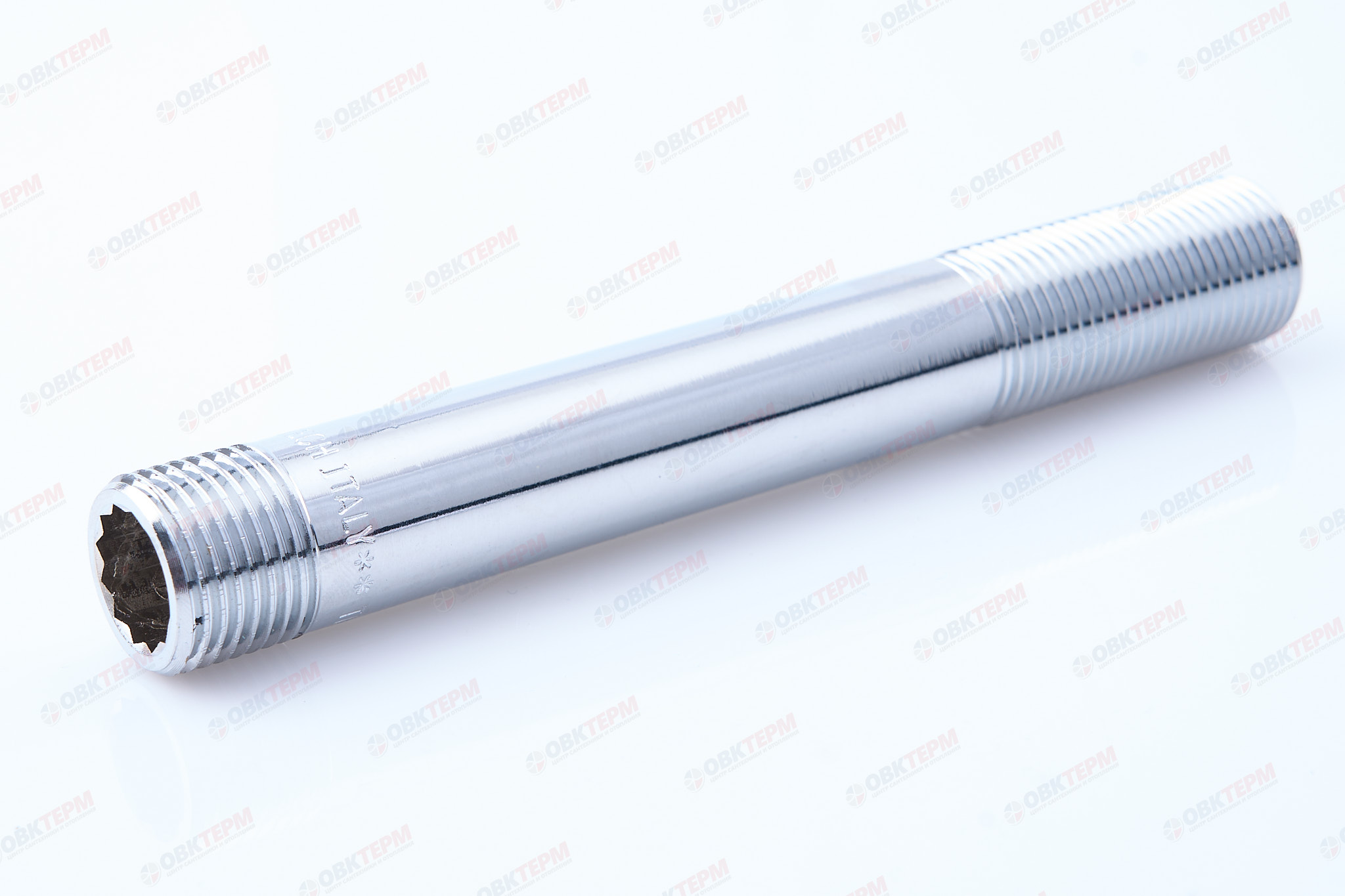 Сгон 1/2" ш/ш 150мм   Хром  TIM   (5шт/75ящ) - Изображение №1