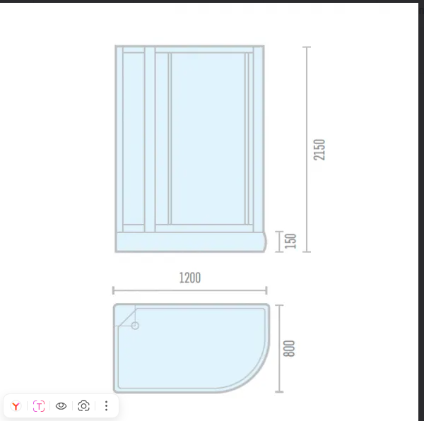 Душевая кабина ODA-8037 A Frosted L 80*120 низкий поддон - 1шт (матовое) - Изображение №3