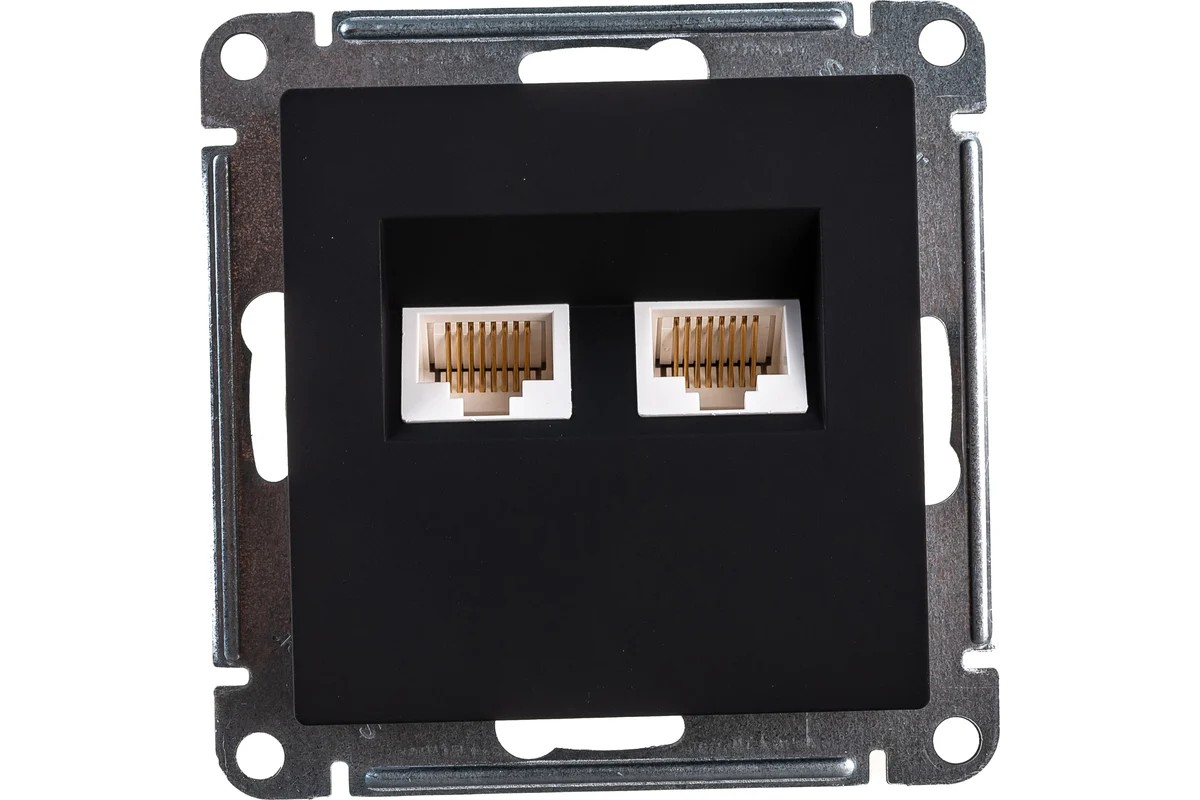 Розетка компьютерная RJ45 механизм Карбон 2-м кат.5E AtlasDesign Systeme Electric - Изображение №1