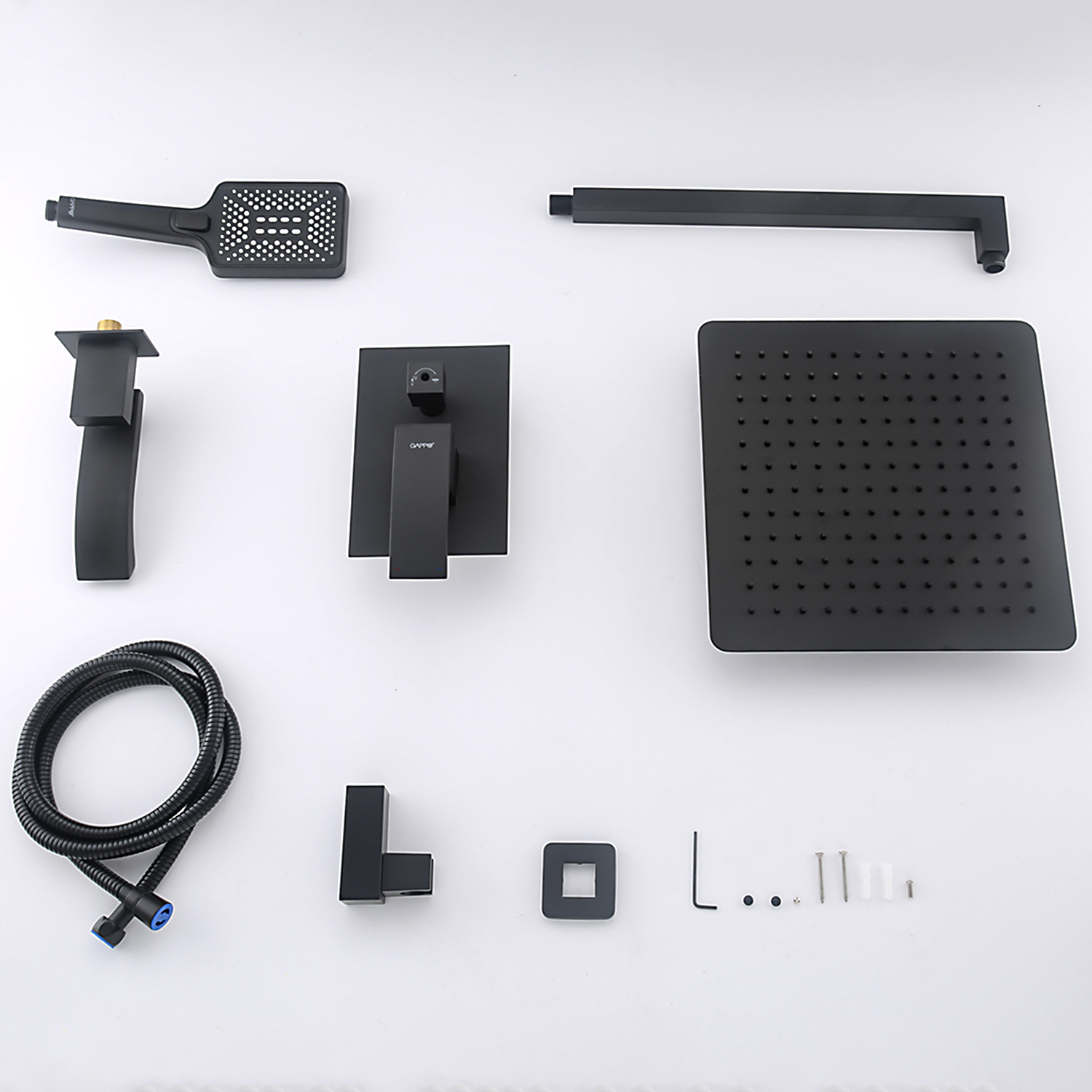 Душ/система встраиваемая GAPPO G7107-6 латунь /черный /Ø35мм /тропич. душ - миниатюра №3