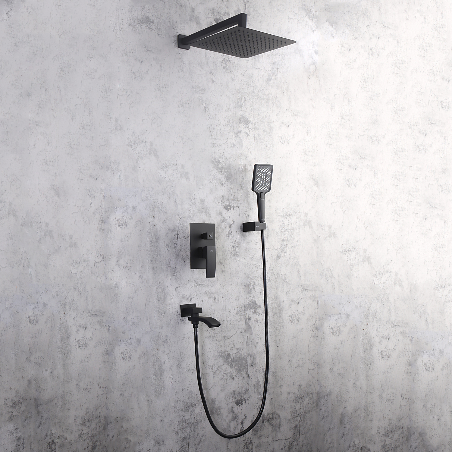 Душ/система встраиваемая GAPPO G7107-6 латунь /черный /Ø35мм /тропич. душ - миниатюра №4