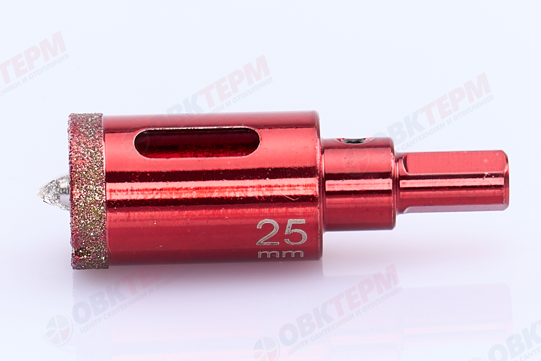 Коронка алмазная по керамограниту и мрамору с напр.сверлом 25 мм Hardcore - Изображение №3